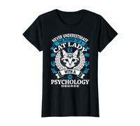 Womens Psychology Degree Cat Lady T-shirt T-Shirt