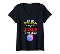Women's Psychology - Jesus Loving Psychologist V-Neck T-Shirt