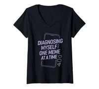 Womens Psychology Student Finals Stress Humor Brain Nerd Pride V-Neck T-Shirt