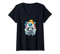 Womens Psychonaut - an Explorer of The Mind!, Psychedelic meditator V-Neck T-Shirt