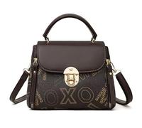Women's PU Flap Handbag Retro Print Detachable Strap Shoulder Crossbody Bag | PU Flap Handbag, Retro Print, Metal Lock, Detachable Strap, Hand/Shoulder/Crossbody, W22xH16xD10cm