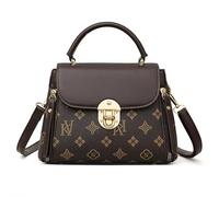 Women's PU Flap Handbag Retro Print Detachable Strap Shoulder Crossbody Bag | PU Flap Handbag, Retro Print, Metal Lock, Detachable Strap, Hand/Shoulder/Crossbody, W22xH16xD10cm