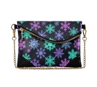 Women's PU Leather Clutch Purses Minimalist Style Evening Clutch Bag for Travel Christmas Pattern Winter Snowflake