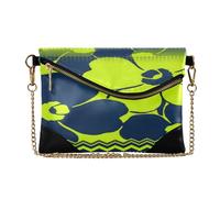 Women's PU Leather Clutch Purses Minimalist Style Key Chain Wallet for Lady Deep Indigo and Fluorescent Yellow Flowers Tribal Patterns carteras para fiestas elegantes