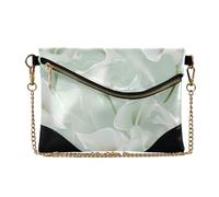 Women's PU Leather Handbag Clutch Minimalist Style Coin Purse Wallet Bag for Lady White Calla Lily Flowers