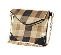 Women's PU Leather Handbag Clutch Stylish Evening Purses for Lady Sandybrown Buffalo Plaid Check Tartan Scotland Sandybrown Buffalo Plaid Check Tartan Scotland