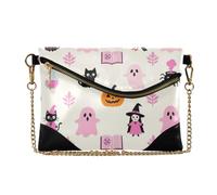 Women's PU Leather Handbag Clutch Vintage Halloween Pumpkins Ghosts