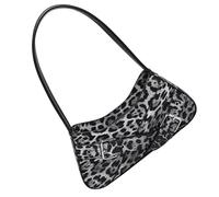Womens PU Leather Underarm Bag Autumn Shoulder Retro Clutches Handbag Purse Leopards Print Armpit For Daily Women Armpit Leopard Print Handbag All-matching Shoulder Underarm