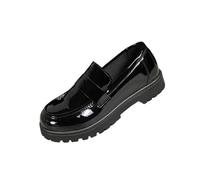 Womens PU Loafers Leather Mary Janes British Style Round Toe Closed Toe Low Heel Patent Loafers Spring Summer Comfortable Plus Size Slip On Shoes Ladies Dressy Work Business Casual Shoes Size 3.5-7.5