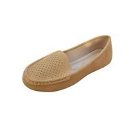 Women's PU Loafers & Moccasins Plus-Size Soft-Soled Hollow-Out Patent Leather Loafers Spring Summer Outdoor Comfortable Slip On Ladies Shoes for Dressy Work Business Casual School Size 3.5-7.5