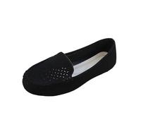 Women's PU Loafers & Moccasins Plus-Size Soft-Soled Hollow-Out Patent Leather Loafers Spring Summer Outdoor Comfortable Slip On Ladies Shoes for Dressy Work Business Casual School Size 3.5-7.5