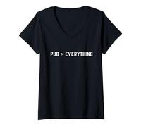 Women's Pub Greater Than Everything Funny Beer Lover Saying Pub V-Neck T-Shirt