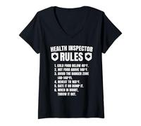 Womens Public Health Inspector Rules Health Code Matters V-Neck T-Shirt