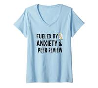 Women's Published Researcher Professor Anxiety Humor Sarcastic V-Neck T-Shirt