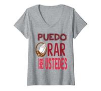 Womens Puedo orar por ustedes V-Neck T-Shirt