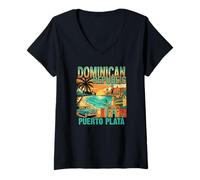 Women's Puerto Plata Dominican Republic Beach Vacation Holiday V-Neck T-Shirt