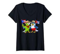 Women's Puerto Rican Cuban Roots Puerto Rico Cuba Flag V-Neck T-Shirt