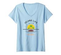 Women's Puerto Rico Beach Island San Juan Boricua V-Neck T-Shirt