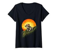 Women's Puerto Rico Boricua Coqui Frog V-Neck T-Shirt