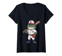 Womens Puerto Rico Coqui Taino Symbol Puerto Rican Flag Frog Retro V-Neck T-Shirt