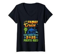 Womens Puerto Rico Cruise 2025 Family Friends Group Vacation V-Neck T-Shirt