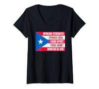 Womens Puerto Rico Flag Taino Coqui Proud Jibaro Yo Soy Boricua V-Neck T-Shirt