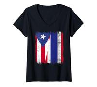 Womens Puerto Rico Thailand Half Flag Puerto Rican Thai Roots V-Neck T-Shirt