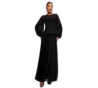 Women's puff sleeve dress Goddiva Maxi Noir 44