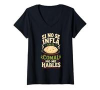 Women's Puffed Tortilla Comal Cooking Quote V-Neck T-Shirt
