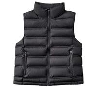 Women's Puffer Down Gilet - Quilted Cropped Vest, Sleeveless Stand Collar Zip Up Waistcoat, Ladies Soft Comfy Padded Short Gilets, Comfortable Body Warmers, Lightweight, Pockets, Windbreak Outwear