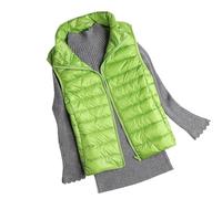 Women's Puffer Gilet Packable Quilted Vest Padded Outwear Vest Ladies Warm Sleeveless Down Jacket (Green,2XL)