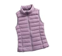 Women's Puffer Gilet Packable Quilted Vest Padded Outwear Vest Ladies Warm Sleeveless Down Jacket (Light Purple,S)