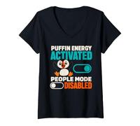 Women's Puffin Coastal Bird Introvert Bird Lover Gift V-Neck T-Shirt