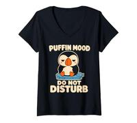 Women's Puffin Coastal Bird Introvert Bird Lover Gift V-Neck T-Shirt