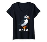 Womens Puffin Muffin Seabird Cute Atlantic Puffin V-Neck T-Shirt