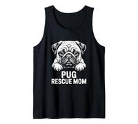 Womens Pug Rescue Mom Dog Adoption Peeking Pug Puppy Tank Top