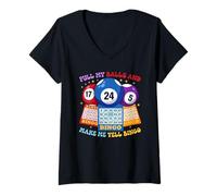 Women's Pull My Balls and Make Me Yell Bingo V-Neck T-Shirt