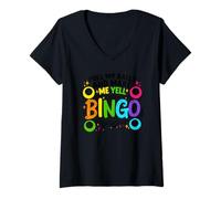 Women's Pull My Balls and Make Me Yell Bingo V-Neck T-Shirt