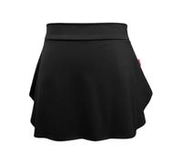 Women's Pull On Ballet Practice Skirt Elastic Waist Stretch Mini Dancewear for Gymnastics Skating Performance (Black, XXL)