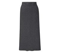 Women's Pull-On Knit Midi Skirt Side Slit High Waist Casual Solid Stretch Mid Calf Fall Winter Long Bodycon Pencil Skirt for Work Office Daily Wear Grey