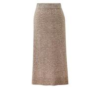 Women's Pull-On Knit Midi Skirt Side Slit High Waist Casual Solid Stretch Mid Calf Fall Winter Long Bodycon Pencil Skirt for Work Office Daily Wear Khaki
