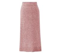 Women's Pull-On Knit Midi Skirt Side Slit High Waist Casual Solid Stretch Mid Calf Fall Winter Long Bodycon Pencil Skirt for Work Office Daily Wear Pink
