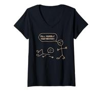 Womens Pull Yourself Together Man Stickman Funny Saying Men Women V-Neck T-Shirt