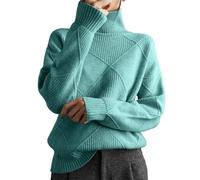 Women's Pullover 2023 Autumn and Winter New Sweater Loose Casual Literary Knitwear Christmas Sweater for Women (Green, XL)