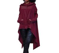 Women's Pullover Hoodies Long Hoodie Irregular Hem Loose Tunic Sweatshirts with Pockets Bad Witch Halloween Top Ladies High Low Hem Cowl Neck Y2k Long Blouse Asymmetric Drawstring Shirt Plus Size 5XL