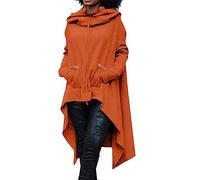 Women's Pullover Hoodies Long Hoodie Irregular Hem Loose Tunic Sweatshirts with Pockets Bad Witch Halloween Top Ladies High Low Hem Cowl Neck Y2k Long Blouse Asymmetric Drawstring Shirt Plus Size 5XL