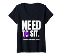 Women's Pulmnary Hypertension PH Warrior V-Neck T-Shirt