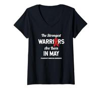 Women's Pulmonary Embolism Awareness May Birthday V-Neck T-Shirt