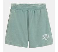 Women's Puma Class 5 Inch Washed Shorts in Green