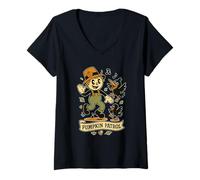 Womens Pumpkin Patrol Scarecrow Dance V-Neck T-Shirt